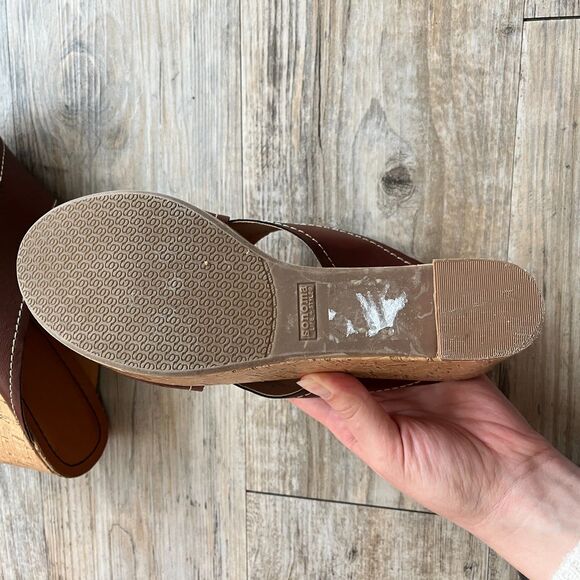 Sonoma Wedge Sandal Y2K Women's 8.5 Brown Tan 3 Inch Vintage 2000s Glam - Picture 4 of 7